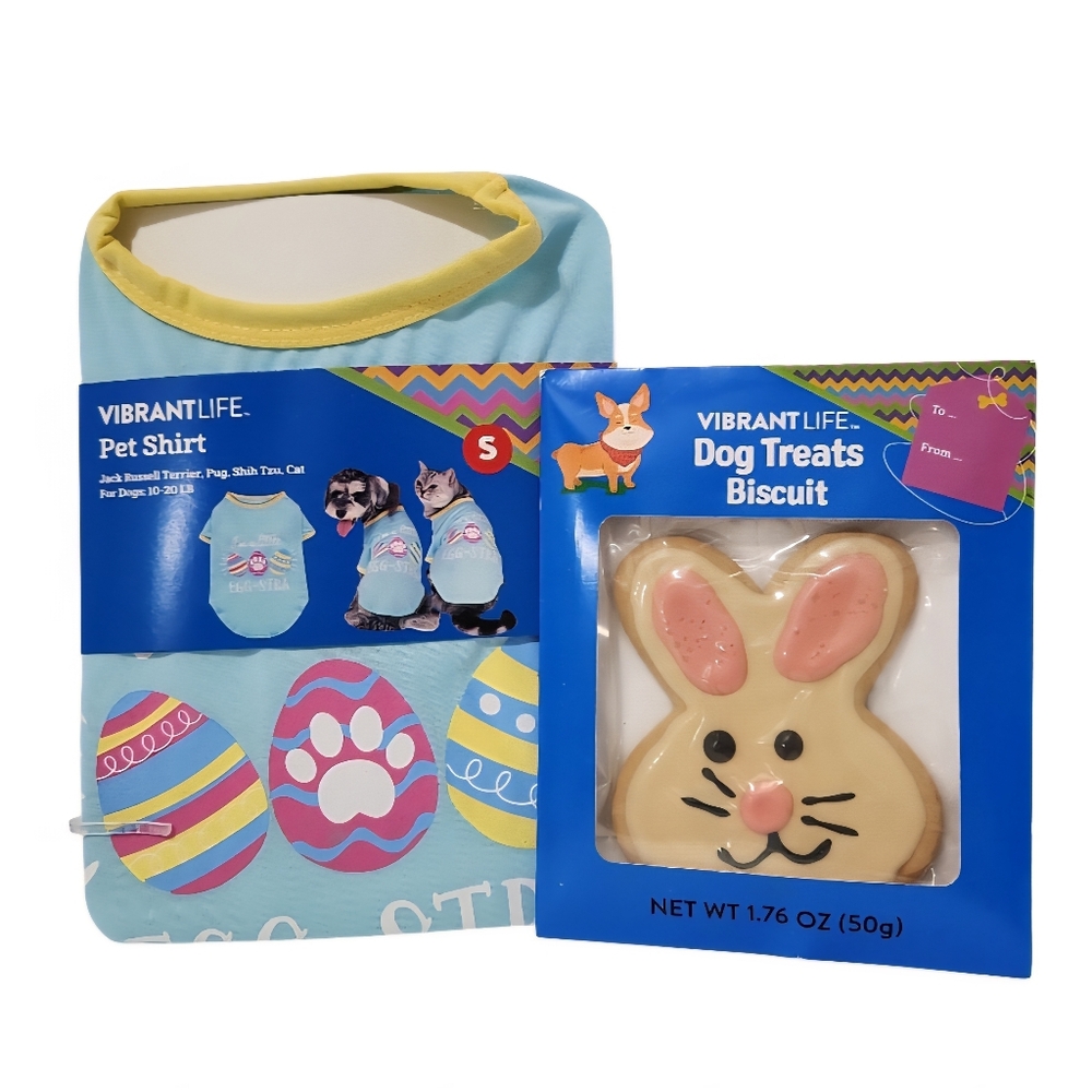 Vibrant Life Easter Small Pet T-Shirt & Dog Treat Biscuit
